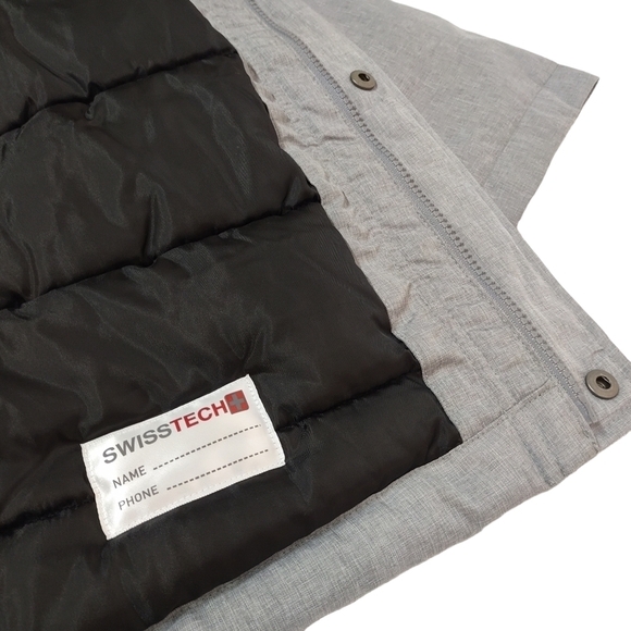 Swiss Tech Boy's Gray Winter Parka Faux Fur Jacket Size L (10/12) - Picture 8 of 12